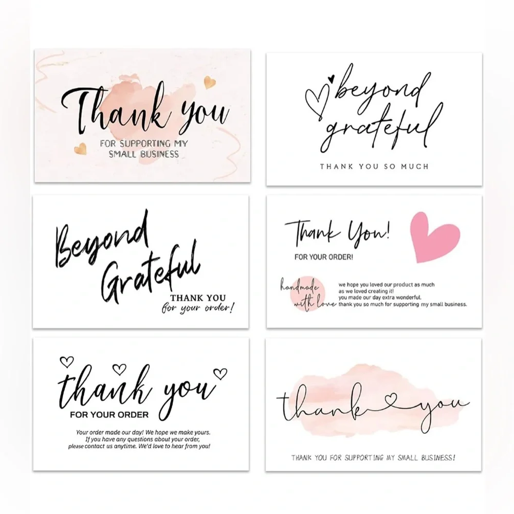 300PCS Thank You For Supporting My Business Cards, 6 Styles-2